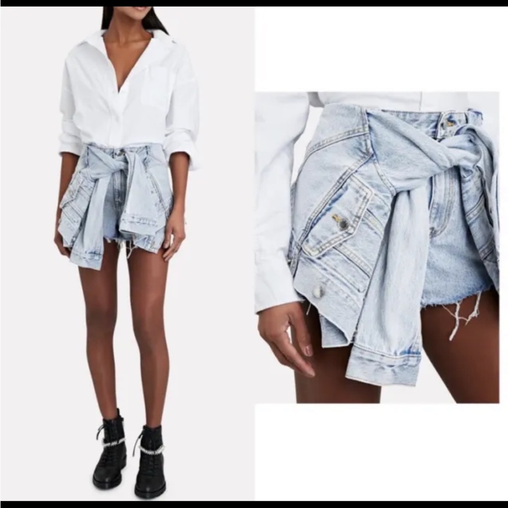 ALEXANDER WANG Denim Tie-Front Skort size 23